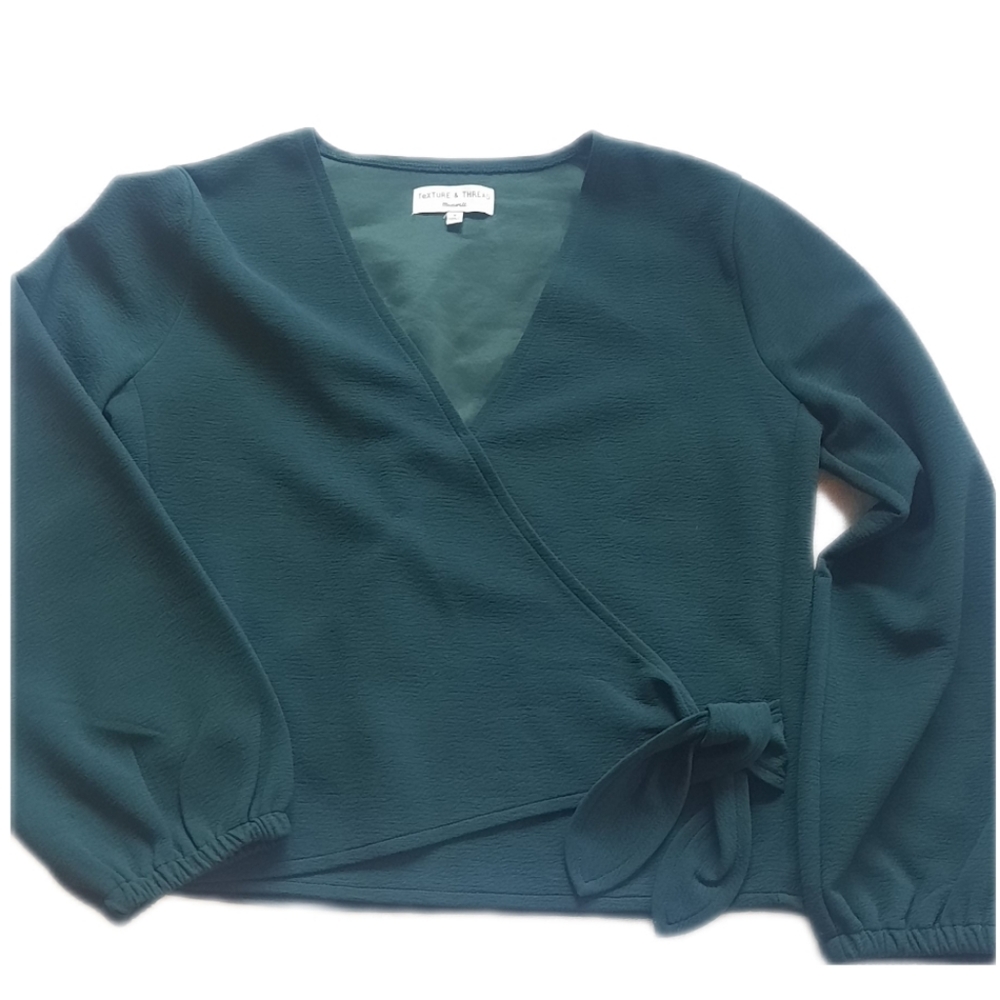 Texture and Thread Madewell Blouse Teal Medium